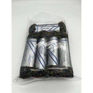 Brentwood Yard Mills Black Multi Lot of 10 skeins Wool Acetate Rayon Blend